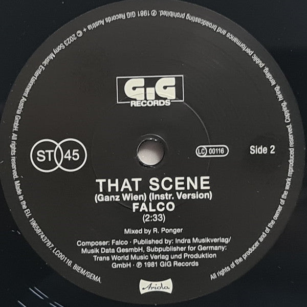 Falco – That Scene ("Ganz Wien") (Vinyl, 7", 45 RPM, Record Store Day, Single, Limited Edition, Reissue, 2023) – photo 4