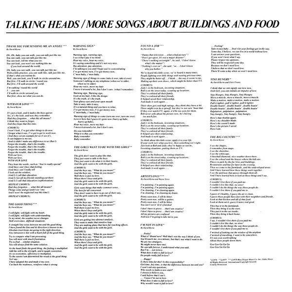 Talking Heads – More Songs About Buildings And Food (Vinyl, LP, Album, Limited Edition, Reissue, Repress, Red Translucent, 2020) – photo 5