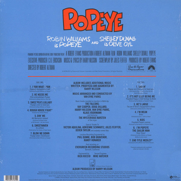 Various – Popeye (Music From The Motion Picture) (Vinyl, LP, Album, Record Store Day, Limited Edition, Reissue, 2016) – photo 2