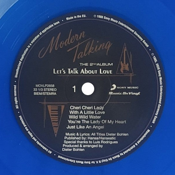 Modern Talking – Let's Talk About Love - The 2nd Album (Vinyl, LP, Album, Limited Edition, Numbered, Reissue, Translucent Blue, 180g, 2023) – photo 5