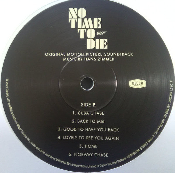 Hans Zimmer – No Time To Die (Original Motion Picture Soundtrack) (Vinyl, 2xLP, Album, Limited Edition, White, Gatefold, 2021) – photo 5