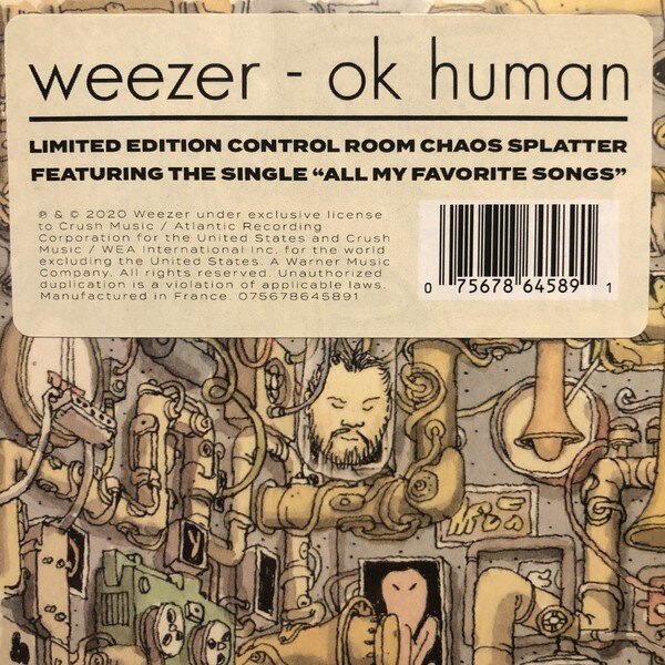 Weezer – OK Human (Vinyl, LP, Album, Limited Edition, Clear Rainbow Splatter [Control Room Chaos Splatter], 2021)