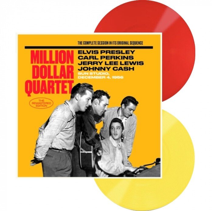 Elvis Presley, Carl Perkins, Jerry Lee Lewis, Johnny Cash – Million Dollar Quartet (The Complete Session In Its Original Sequence) (Vinyl, LP, Remastered, Red, Yellow, Album, Reissue, Gatefold, 2021)
