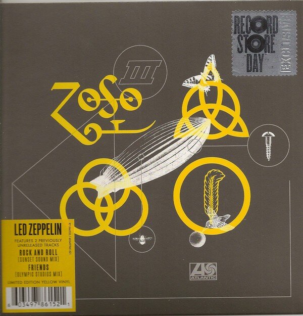 Led Zeppelin – Rock And Roll (Sunset Sound Mix) / Friends (Olympic Studios Mix) (Vinyl, 7", 45 RPM, Record Store Day, Single, Limited Edition, Yellow, 2018)