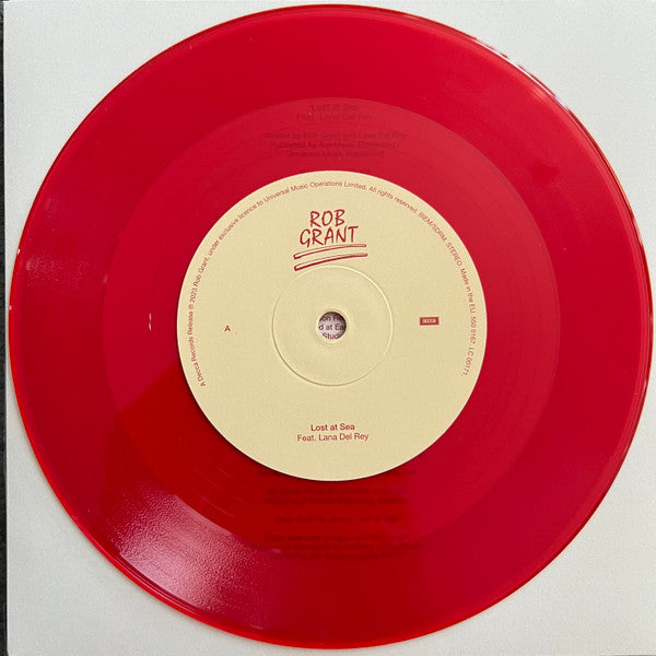 Rob Grant Featuring Lana Del Rey – Lost At Sea (Vinyl, 7", 45 RPM, Single, Red Transparent, 2023) – photo 5