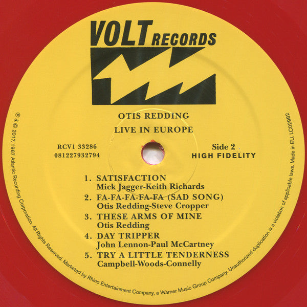 Otis Redding – Otis Redding Live In Europe (Vinyl, LP, Album, Record Store Day, Limited Edition, Reissue, Mono, Red, 2017) – photo 4