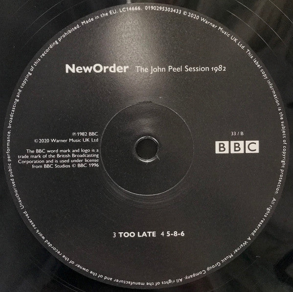 NewOrder – The John Peel Session 1982 (Vinyl, 12", 33 ⅓ RPM, EP, Record Store Day, Limited Edition, Reissue, 2020) – photo 4