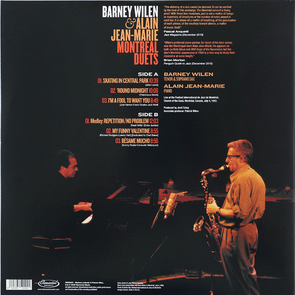 Barney Wilen, Alain Jean-Marie – Montreal Duets (Vinyl, LP, Album, Record Store Day, 2020) – photo 2