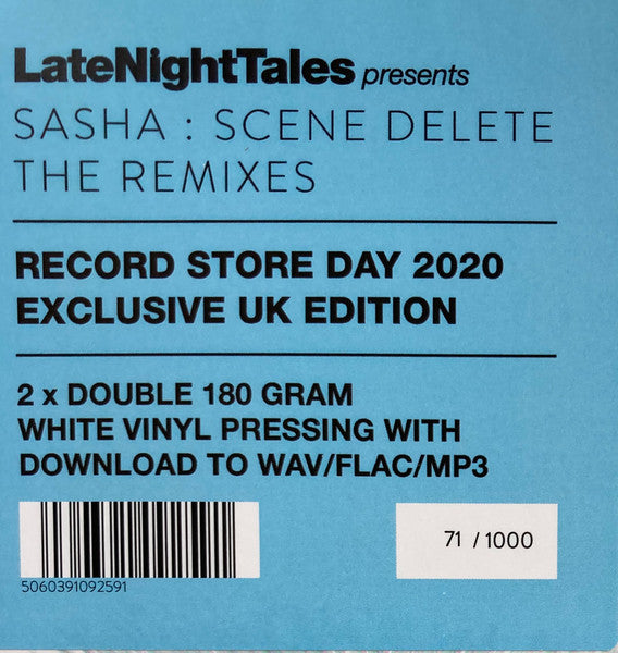 Sasha – Scene Delete: The Remixes (Vinyl, 2xLP, Album, Record Store Day, Limited Edition, Numbered, Reissue, White, 2020) – photo 4