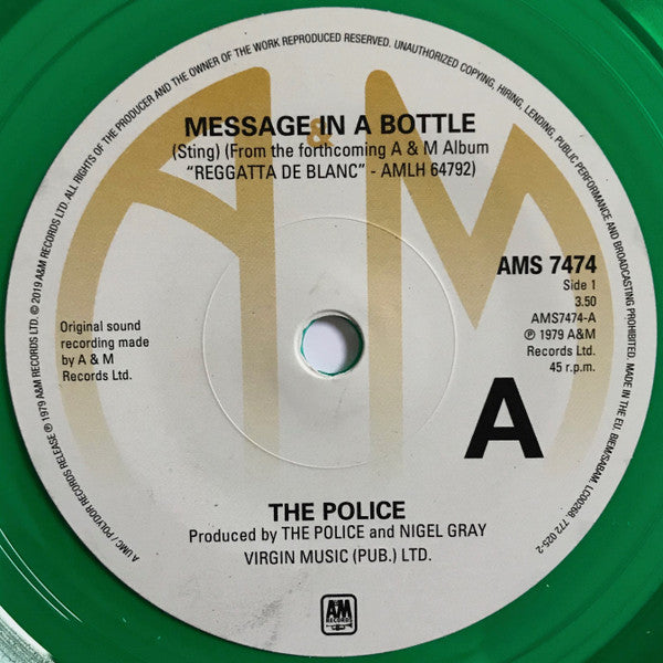 The Police – Message In A Bottle (Vinyl, 7", Single, Reissue, Green, Transparent, Blue, Record Store Day, Limited Edition, Remastered, Gatefold, 2019) – photo 4
