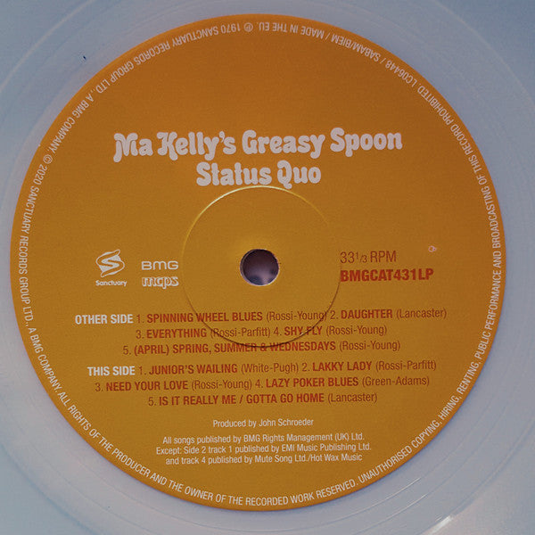 Status Quo – Ma Kelly's Greasy Spoon (Vinyl, LP, Album, Record Store Day, Reissue, Clear & White [Fried Egg], 2020) – photo 3