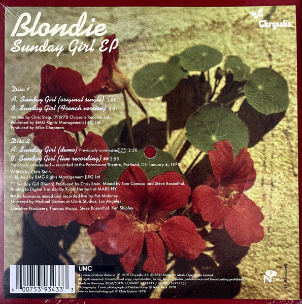 Blondie – Sunday Girl (Vinyl, 7", 45 RPM, Yellow, Red, EP, Record Store Day, Limited Edition, Reissue, Remastered, 2022) – photo 4