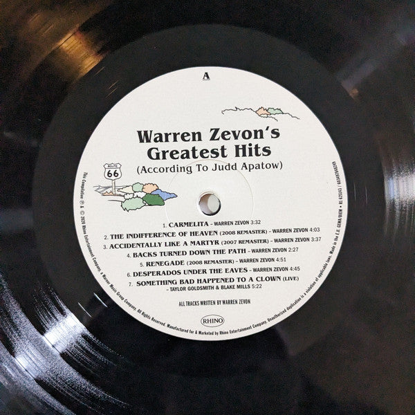 Warren Zevon – Warren Zevon's Greatest Hits (According To Judd Apatow) (Vinyl, LP, Record Store Day, Compilation, Limited Edition, 2020) – photo 3