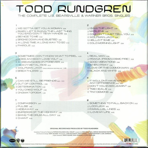 Todd Rundgren – The Complete US Bearsville & Warner Bros. Singles (Vinyl, LP, Blue, Pink, Yellow, Orange, Record Store Day, Compilation, Limited Edition, 2019) – photo 2