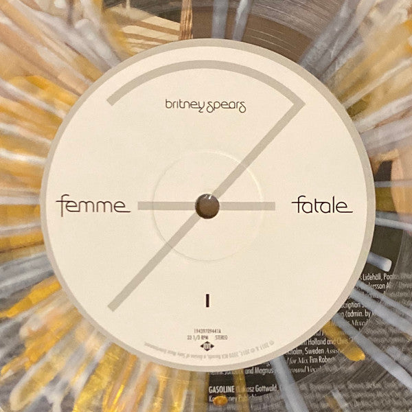 Britney Spears – Femme Fatale (Vinyl, LP, Album, Limited Edition, Reissue, Clear With Gold & White Splatter, 2021) – photo 3