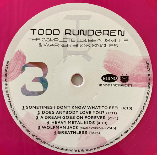Todd Rundgren – The Complete US Bearsville & Warner Bros. Singles (Vinyl, LP, Blue, Pink, Yellow, Orange, Record Store Day, Compilation, Limited Edition, 2019) – photo 5