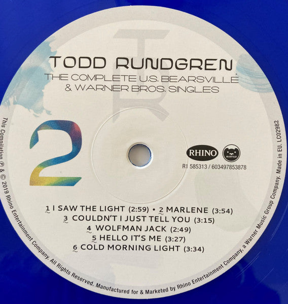 Todd Rundgren – The Complete US Bearsville & Warner Bros. Singles (Vinyl, LP, Blue, Pink, Yellow, Orange, Record Store Day, Compilation, Limited Edition, 2019) – photo 4