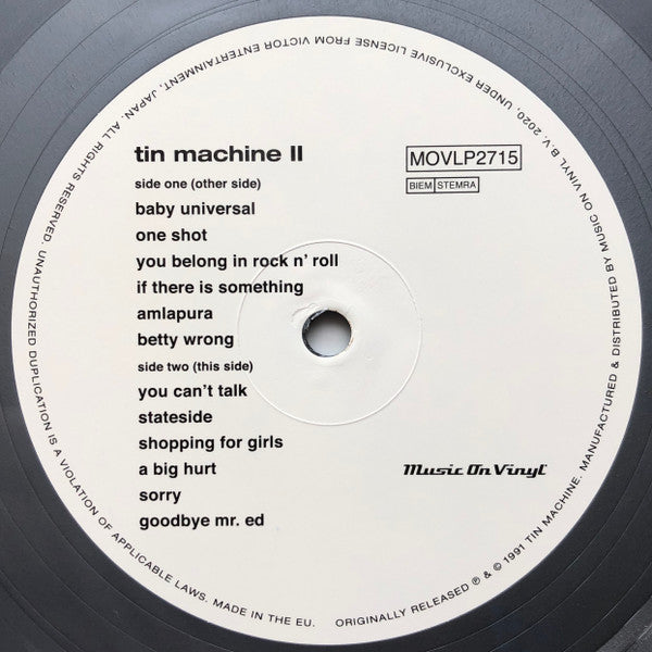 Tin Machine – Tin Machine II (Vinyl, LP, Album, Limited Edition, Numbered, Reissue, Silver, 180g, 2020) – photo 4