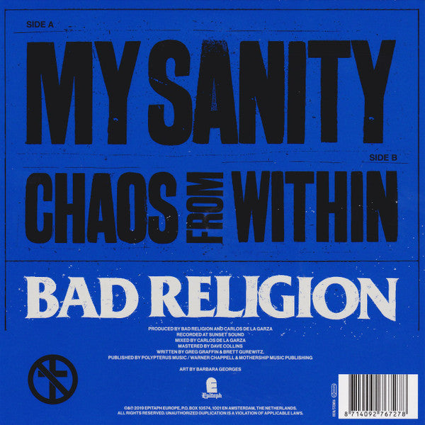 Bad Religion – My Sanity (Vinyl, 7", 45 RPM, Record Store Day, Single, Limited Edition, 2019) – photo 3