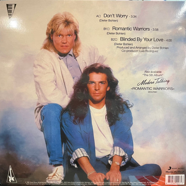 Modern Talking – Don't Worry (Vinyl, 12", 45 RPM, Maxi-Single, Limited Edition, Numbered, Reissue, Remastered, 180g Blue, Black&White Marbled, 2023) – photo 4