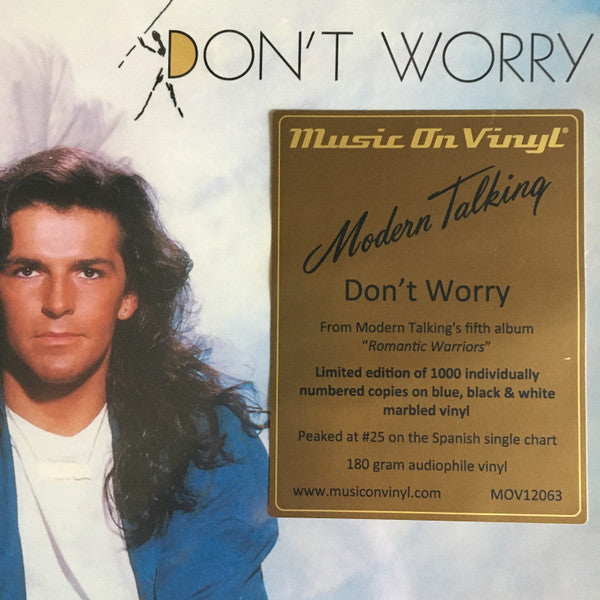 Modern Talking – Don't Worry (Vinyl, 12", 45 RPM, Maxi-Single, Limited Edition, Numbered, Reissue, Remastered, 180g Blue, Black&White Marbled, 2023) – photo 2