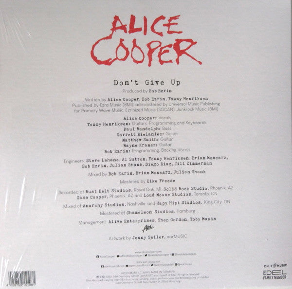 Alice Cooper – Don't Give Up (Vinyl, 7", 45 RPM, Single Sided, Single, Picture Disc, 2020) – photo 2