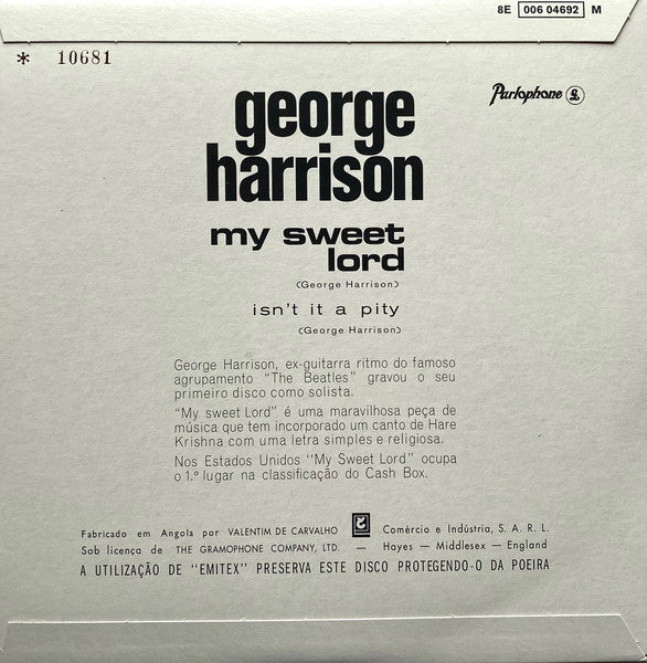 George Harrison – My Sweet Lord (Vinyl, 7", Record Store Day, Single, Limited Edition, Numbered, Reissue, Clear, 2020) – photo 2