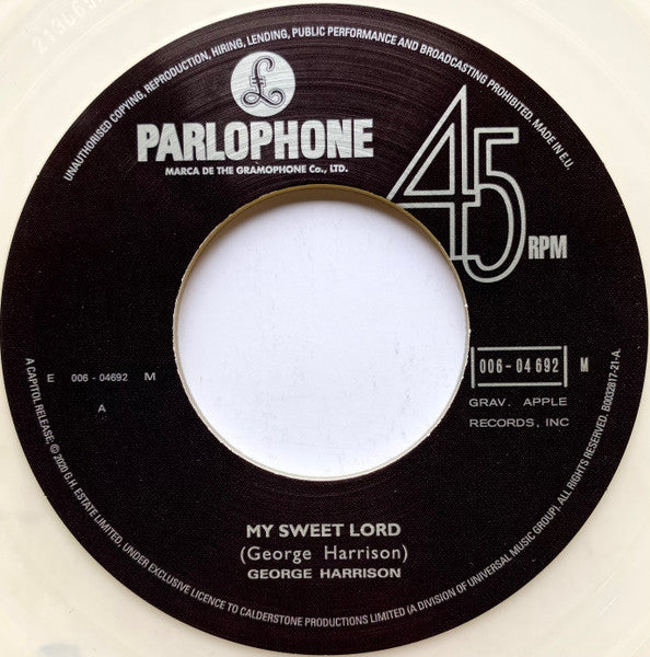 George Harrison – My Sweet Lord (Vinyl, 7", Record Store Day, Single, Limited Edition, Numbered, Reissue, Clear, 2020) – photo 3