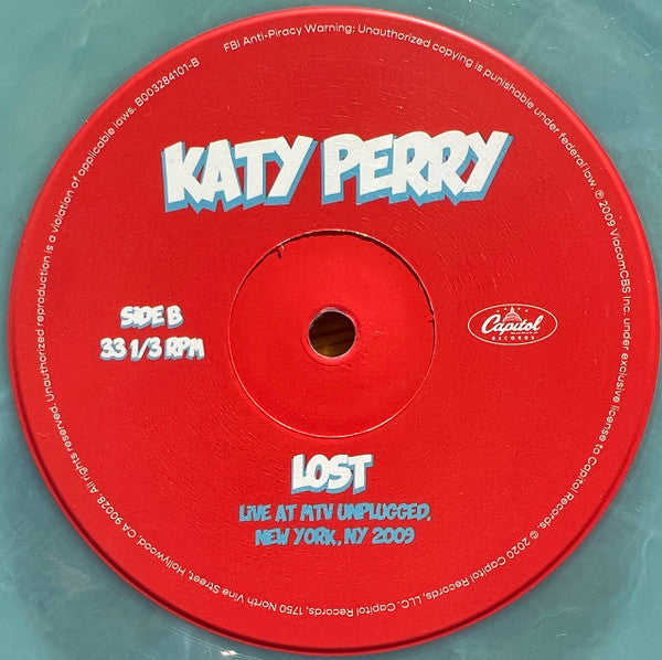 Katy Perry – I Kissed A Girl (Live At MTV Unplugged, New York, NY 2009) (Vinyl, 12", 33 ⅓ RPM, Single, Limited Edition, Sky Blue, 2020) – photo 4