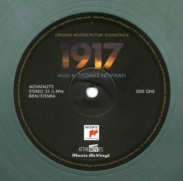 Thomas Newman – 1917 (Original Motion Picture Soundtrack)  (Vinyl, 2xLP, Limited Edition, Numbered, Green And Silver Swirled, 180g, 2020) – photo 3