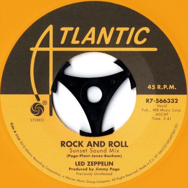 Led Zeppelin – Rock And Roll (Sunset Sound Mix) / Friends (Olympic Studios Mix) (Vinyl, 7", 45 RPM, Record Store Day, Single, Limited Edition, Yellow, 2018) – photo 4