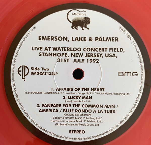 Emerson, Lake & Palmer – Live At Waterloo Concert Field Stanhope NJ USA 31st July 1992 (Vinyl, LP, Album, Record Store Day, Limited Edition, Flame Coloured, 2020) – photo 4
