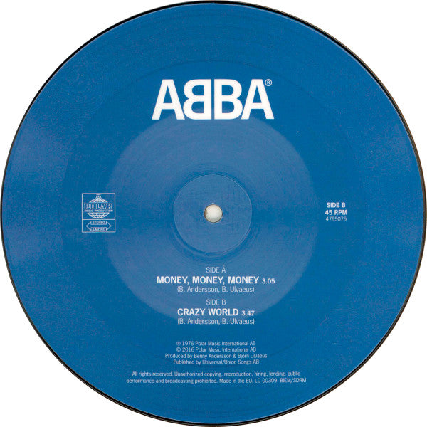 ABBA – Money, Money, Money (Vinyl, 7", 45 RPM, Single, Limited Edition, Picture Disc, Reissue, 2016) – photo 4