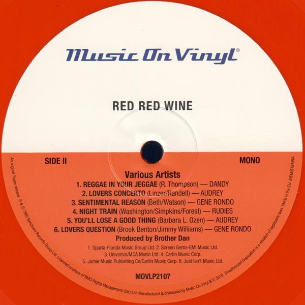 Various – Red Red Wine (Vinyl, LP, Compilation, Limited Edition, Numbered, Mono, Orange, 2018) – photo 4