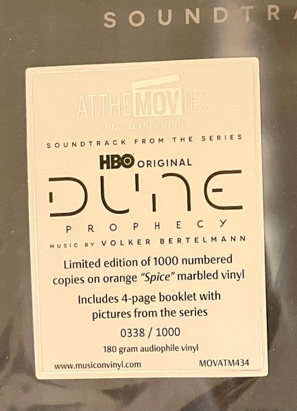 Volker Bertelmann – Dune Prophecy (Music From The Series) (Vinyl, LP, Album, Limited Edition, Numbered, Orange Spice Marbled, 2025) – photo 4