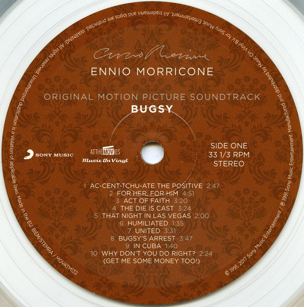 Ennio Morricone – Bugsy (Original Motion Picture Soundtrack) (Vinyl, LP, Album, Deluxe Edition, Limited Edition, Numbered, Reissue, Transparent, 180g, 2017) – photo 3