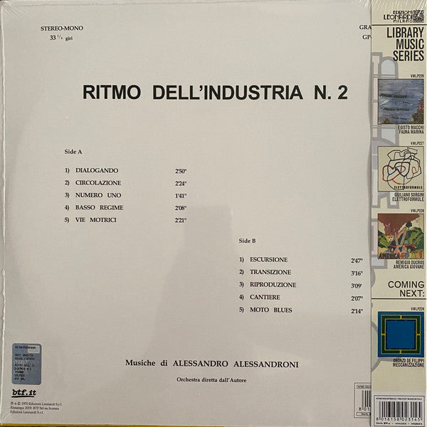 Alessandro Alessandroni – Ritmo Dell'industria N.2 (Vinyl, LP, Record Store Day, Limited Edition, Reissue, Special Edition, 180 gr., 2020) – photo 2