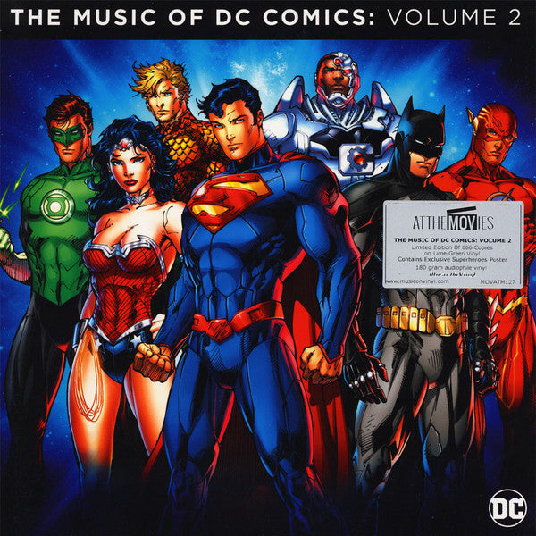 Various – The Music Of DC Comics: Volume 2 (Vinyl, 2xLP, Compilation, Limited Edition, Numbered, Reissue, Lime-Green, 2019)