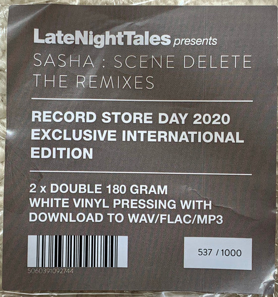 Sasha – Scene Delete: The Remixes (Vinyl, 2xLP, Album, Record Store Day, Limited Edition, Numbered, Reissue, White, 2020) – photo 3