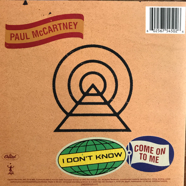 Paul McCartney – I Don't Know / Come On To Me (Vinyl, 7", 45 RPM, Record Store Day, Single, Limited Edition, 2018) – photo 2