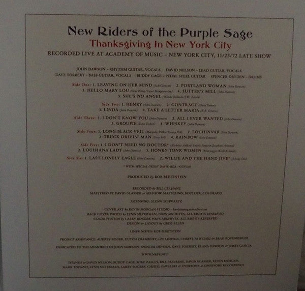 New Riders Of The Purple Sage – Thanksgiving in New York City (Vinyl, 3xLP, Album, Multi-color, 2019) – photo 4