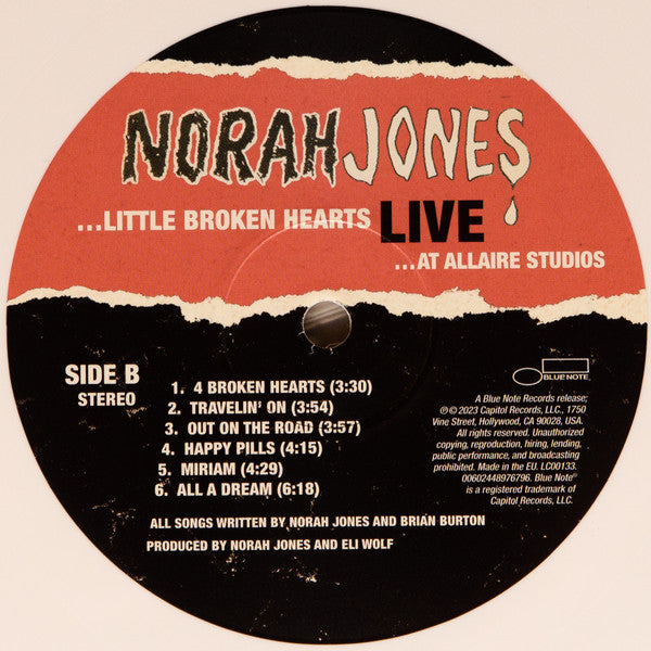 Norah Jones – ...Little Broken Hearts Live (...At Allaire Studios) (Vinyl, LP, Album, Record Store Day, Limited Edition, White, 2023) – photo 4