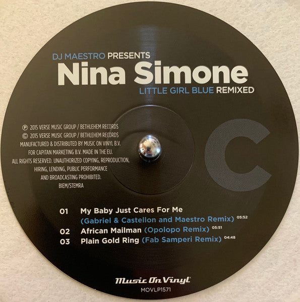 DJ Maestro Presents Nina Simone – Little Girl Blue (Remixed) (Vinyl, 2xLP, Compilation, Limited Edition, Numbered, Reissue, Remastered, Clear, 180 Gram, 2020) – photo 5