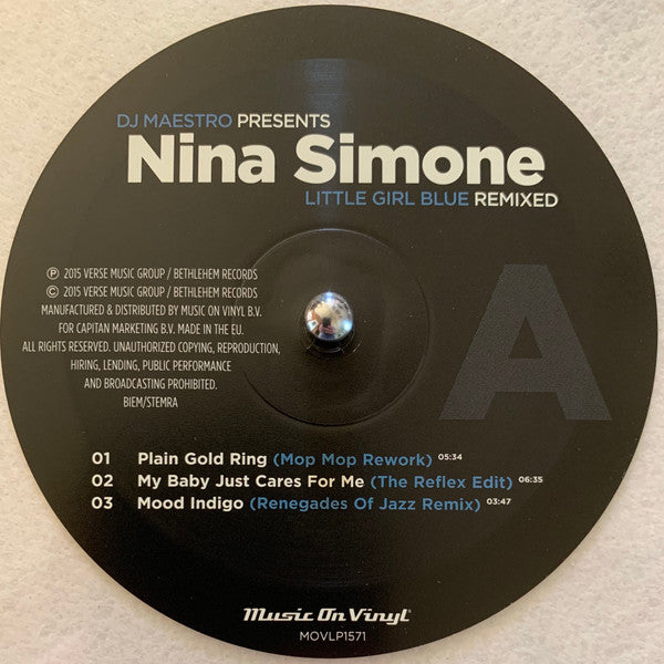DJ Maestro Presents Nina Simone – Little Girl Blue (Remixed) (Vinyl, 2xLP, Compilation, Limited Edition, Numbered, Reissue, Remastered, Clear, 180 Gram, 2020) – photo 3