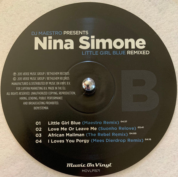 DJ Maestro Presents Nina Simone – Little Girl Blue (Remixed) (Vinyl, 2xLP, Compilation, Limited Edition, Numbered, Reissue, Remastered, Clear, 180 Gram, 2020) – photo 4