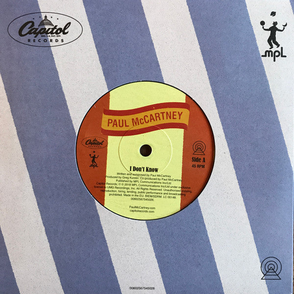 Paul McCartney – I Don't Know / Come On To Me (Vinyl, 7", 45 RPM, Record Store Day, Single, Limited Edition, 2018) – photo 4