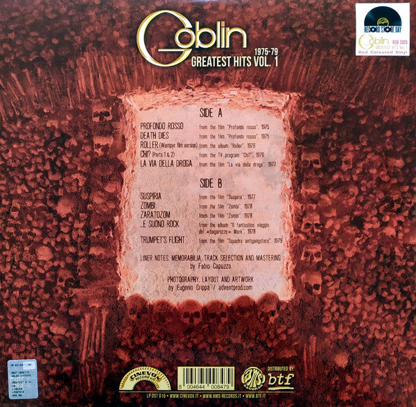 Goblin – Greatest Hits Vol. 1 (1975-79) (Vinyl, LP, Record Store Day, Compilation, Limited Edition, Remastered, Red, 2020) – photo 2