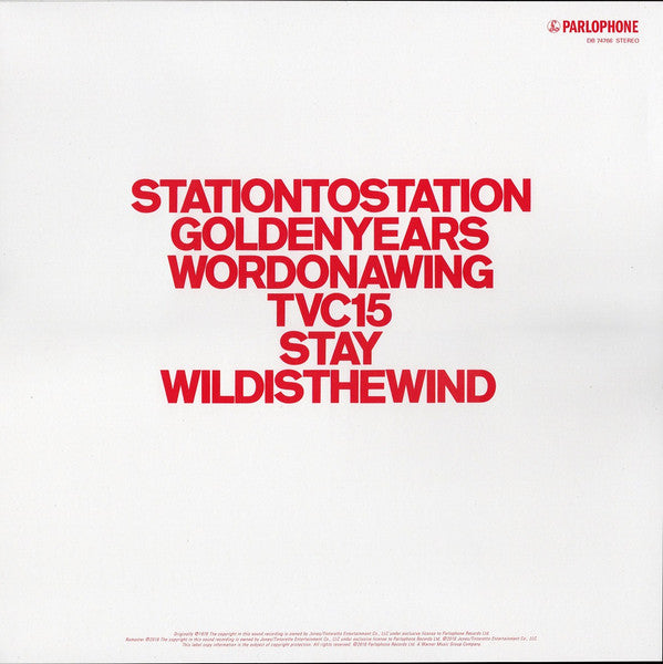 David Bowie – Station To Station (Vinyl, LP, Album, Limited Edition, Reissue, Remastered, Red, 2021) – photo 2