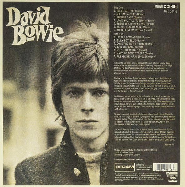 David Bowie – David Bowie (Vinyl, LP, Album, Mono, Blue, Red, Record Store Day, Compilation, Reissue, Remastered, 2018) – photo 3
