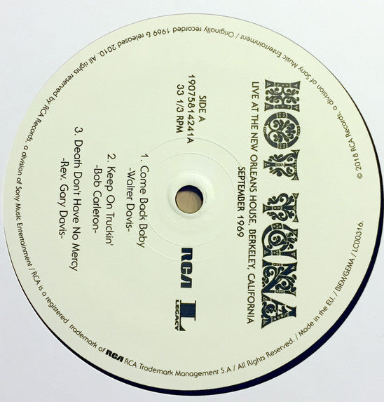 Hot Tuna – Live At The New Orleans House, Berkeley, California, September 1969 (Vinyl, 2xLP, Reissue, 2018) – photo 3